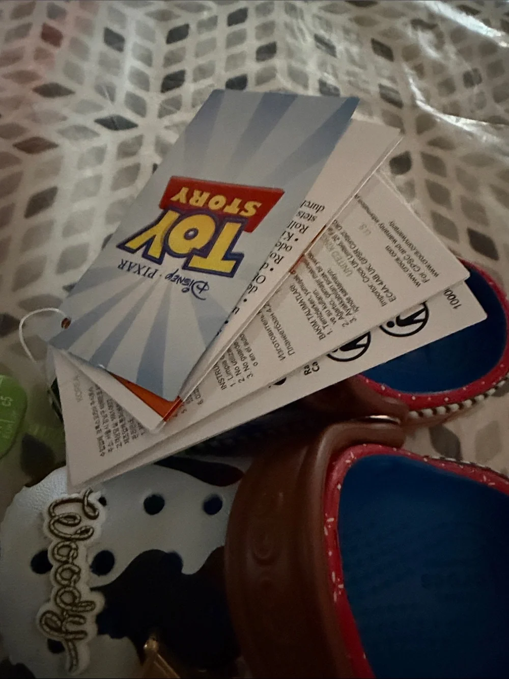 CROCS Toy Story Woody Kids Classic Clog - White, Brown, Blue